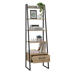 Ladder Shelf Unit With Black Metal Legs