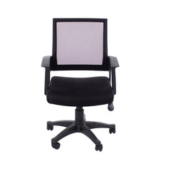 Home Office Chair In Black Mesh Back & Black Fabric Seat & Black Base