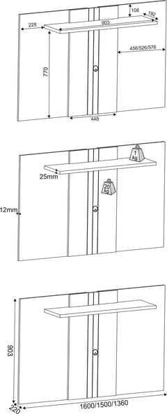 Extendable Fixed Tv Wall Panel, Oak Effect