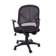 Home Office Chair In Black Mesh Back, Black Fabric Seat & Black Base