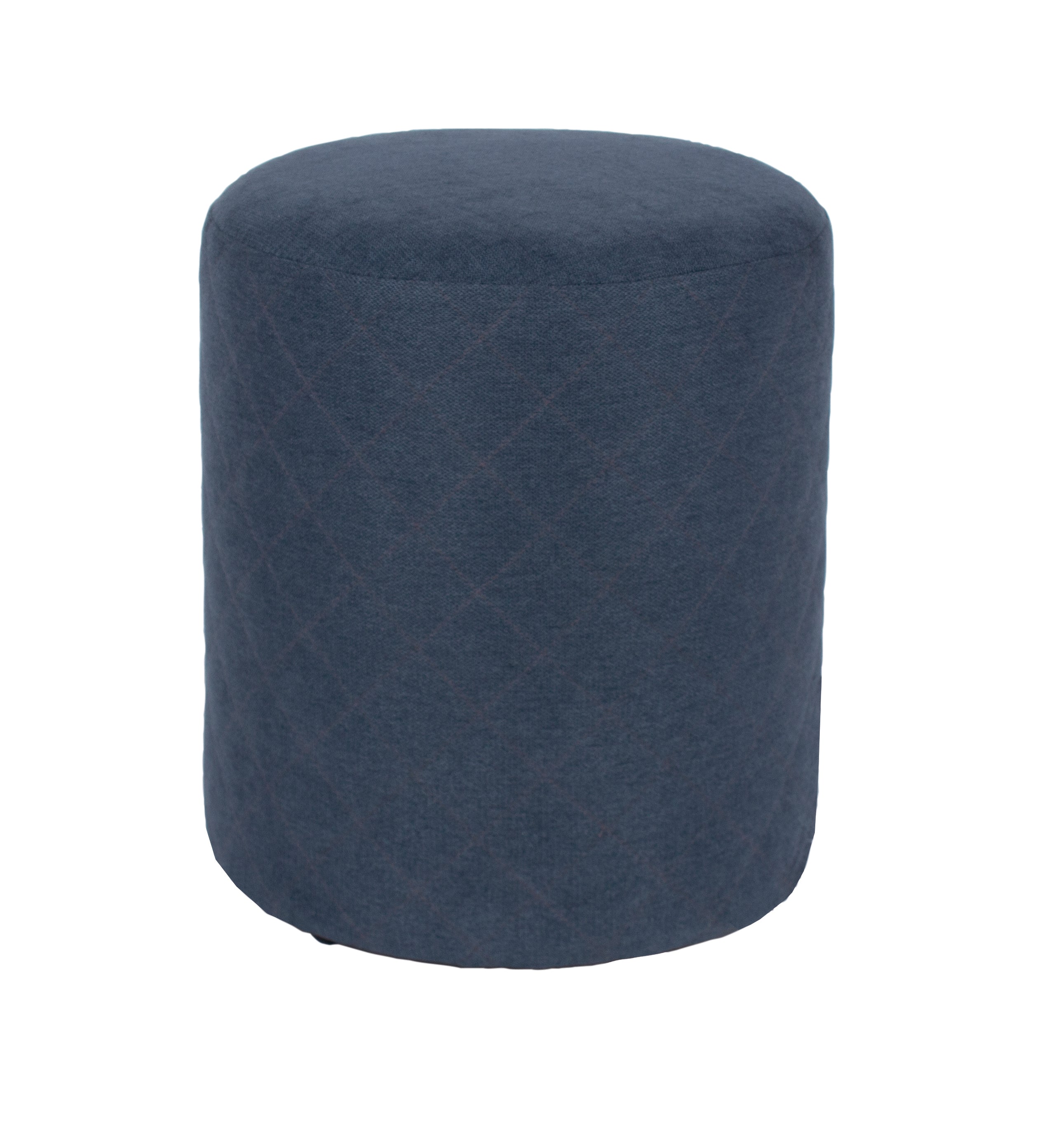 Blue Fabric Upholstered Round Tub Stool