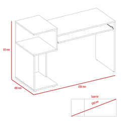 Desk With Low Shelving Unit (Left Side)