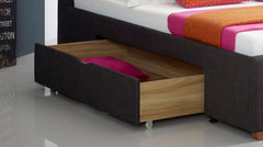Charcoal Fabric 2 Drawer Bed