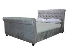 Silver Fabric Bed