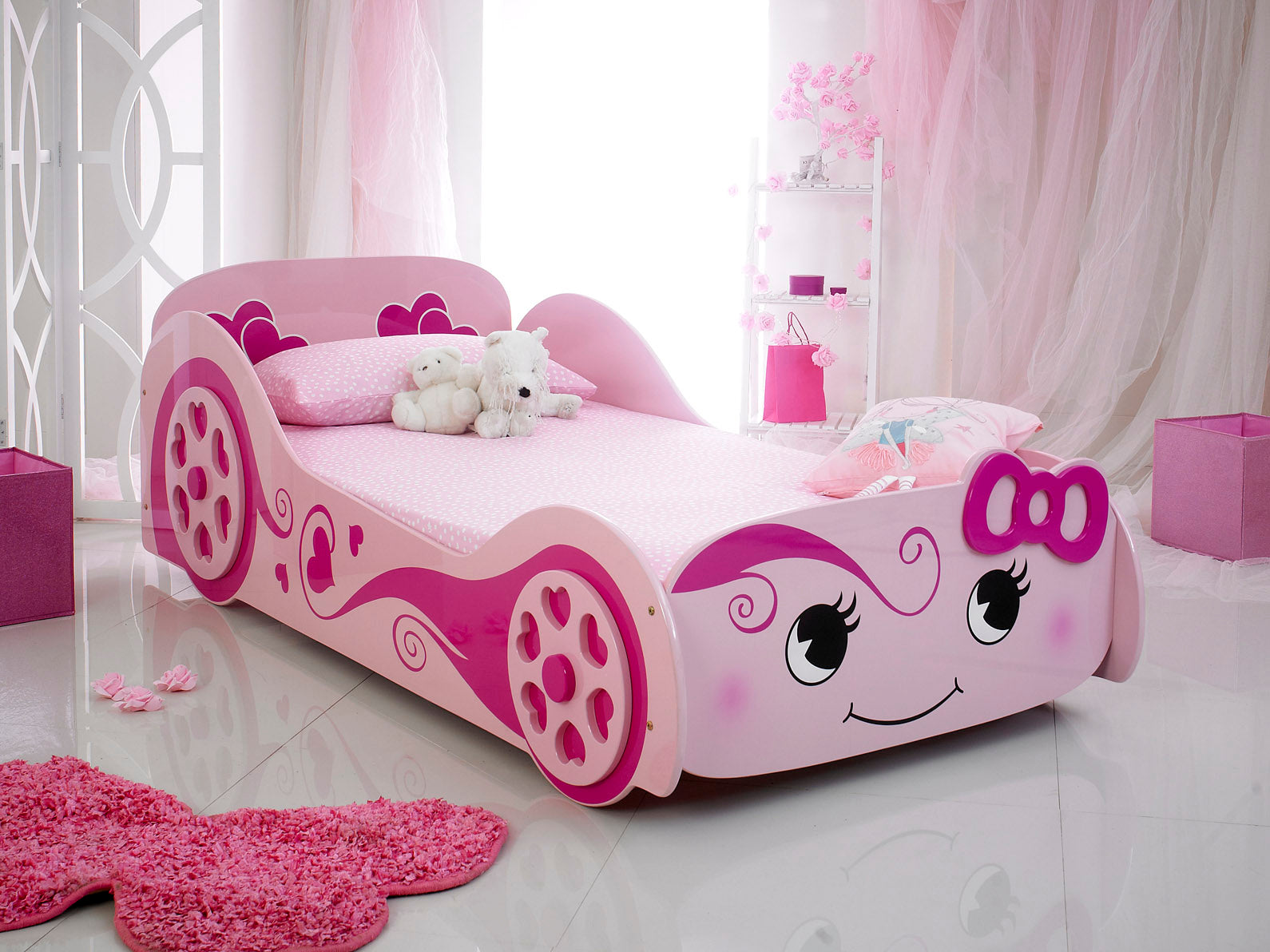 Pink Love Car Bed