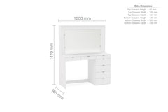 Chloe Dressing Table With Drawers and Mirror