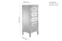 Valencia 5 Drawer Narrow Chest