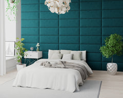 Aspire EasyMount Wall Mounted Upholstered Panels - Modular DIY Headboard - Plush Velvet - Emerald