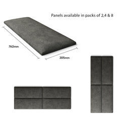 Aspire EasyMount Wall Mounted Upholstered Panels - Modular DIY Headboard - Kimiyo Linen - Granite