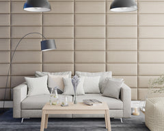 Aspire EasyMount Wall Mounted Upholstered Panels - Modular DIY Headboard - Eire Linen - Natural