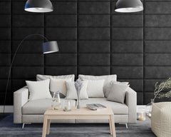 Aspire EasyMount Wall Mounted Upholstered Panels - Modular DIY Headboard - Kimiyo Linen - Charcoal