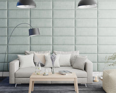 Aspire EasyMount Wall Mounted Upholstered Panels - Modular DIY Headboard - Pure Pastel Cotton - Eau De Nil