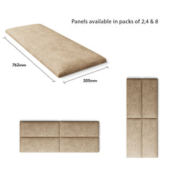 Aspire EasyMount Wall Mounted Upholstered Panels - Modular DIY Headboard - Kimiyo Linen - Beige