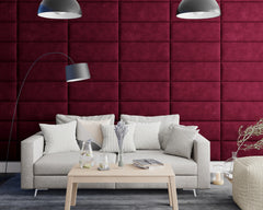 Aspire EasyMount Wall Mounted Upholstered Panels - Modular DIY Headboard - Kimiyo Linen - Bordeaux