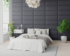 Aspire EasyMount Wall Mounted Upholstered Panels - Modular DIY Headboard - Plush Velvet - Steel