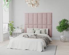 Aspire EasyMount Wall Mounted Upholstered Panels - Modular DIY Headboard - Pure Pastel Cotton - Tea Rose
