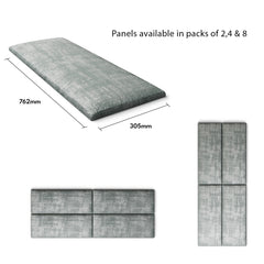 Aspire EasyMount Wall Mounted Upholstered Panels - Modular DIY Headboard - Distressed Velvet - Platinum