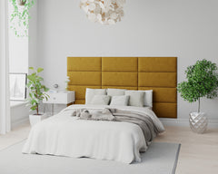 Aspire EasyMount Wall Mounted Upholstered Panels - Modular DIY Headboard - Plush Velvet - Ochre