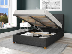 Caine Fabric Ottoman Bed - Saxon Twill - Charcoal