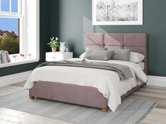 Caine Fabric Ottoman Bed - Plush Velvet - Blush