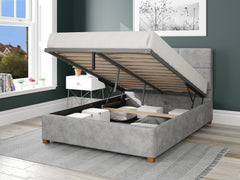 Caine Fabric Ottoman Bed - Kimiyo Linen - Silver