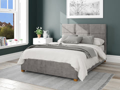Caine Fabric Ottoman Bed - Firenza Velour - Silver