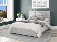 Caine Fabric Ottoman Bed - Mirazzi Velvet - Silver