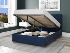 Caine Fabric Ottoman Bed - Plush Velvet - Navy