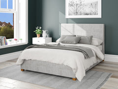 Garland Fabric Ottoman Bed - Pure Pastel Cotton - Storm