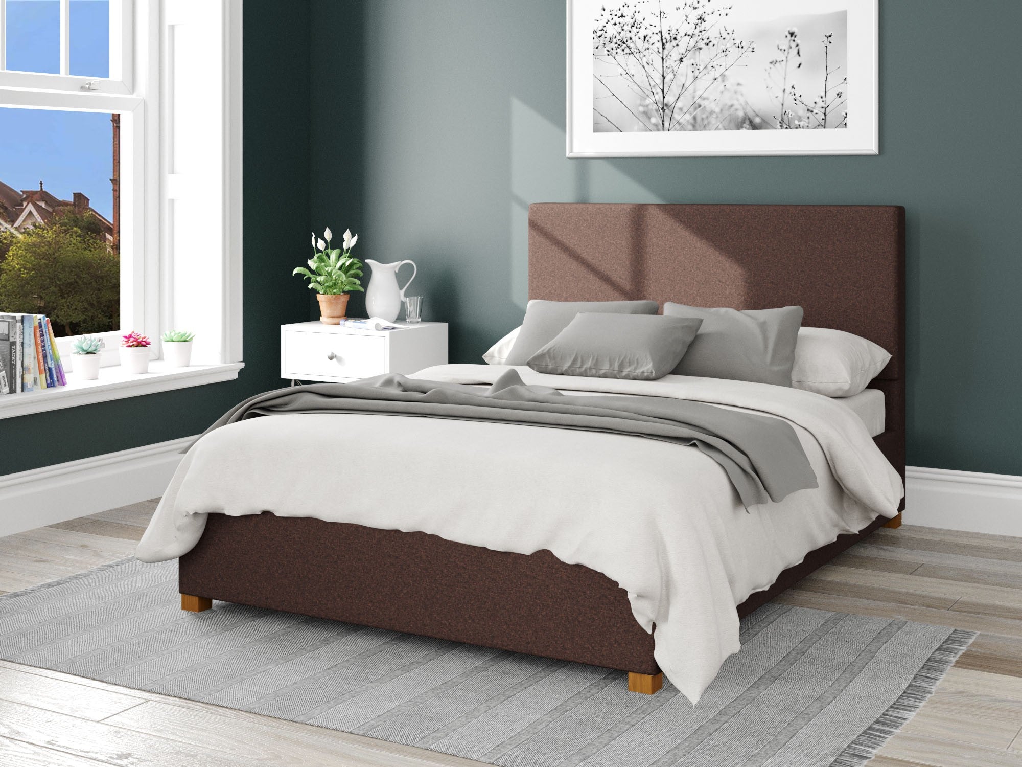 Garland Fabric Ottoman Bed - Yorkshire Knit - Chocolate