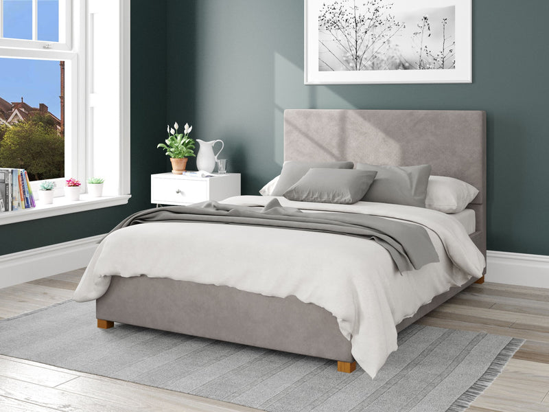 Garland Fabric Ottoman Bed - Plush Velvet - Silver