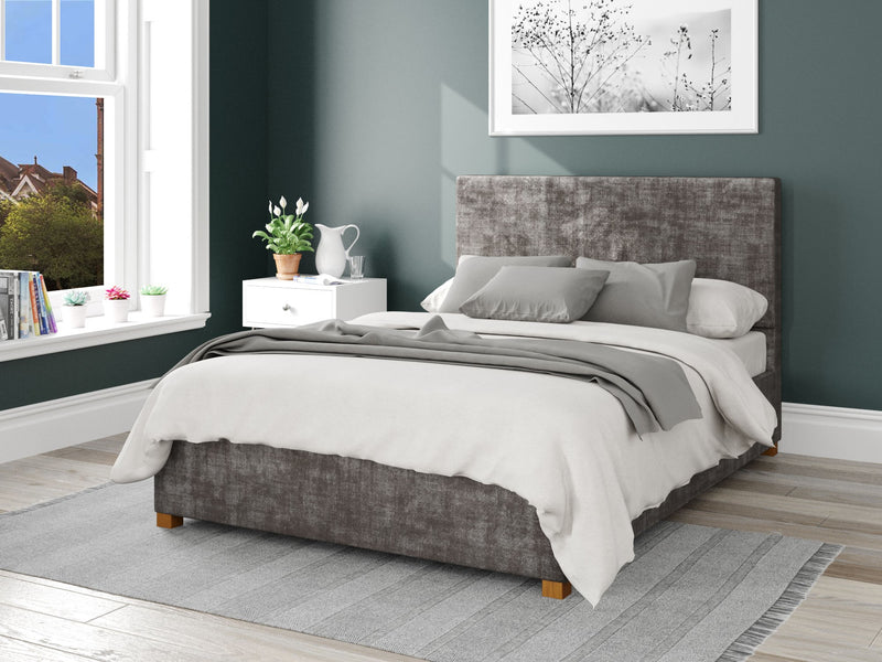 Garland Fabric Ottoman Bed - Distressed Velvet - Slate