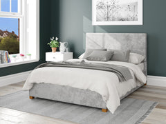 Garland Fabric Ottoman Bed - Mirazzi Velvet - Silver