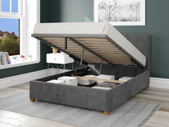 Garland Fabric Ottoman Bed - Firenza Velour - Charcoal