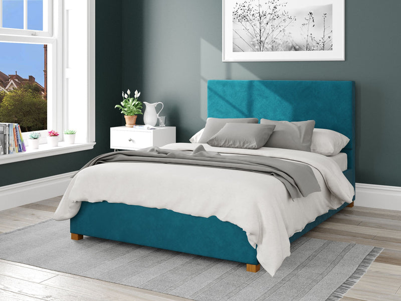 Garland Fabric Ottoman Bed - Plush Velvet - Teal