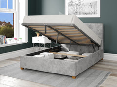 Garland Fabric Ottoman Bed - Mirazzi Velvet - Silver