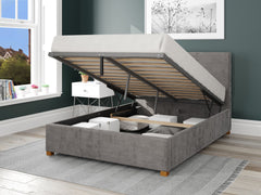 Garland Fabric Ottoman Bed - Firenza Velour - Silver