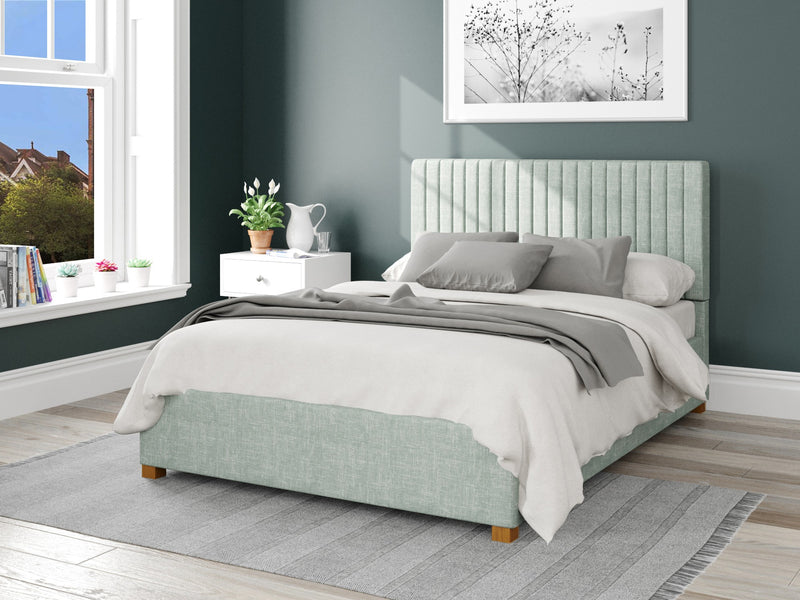 Grant Upholstered Ottoman Bed - Pure Pastel Cotton - Eau De Nil