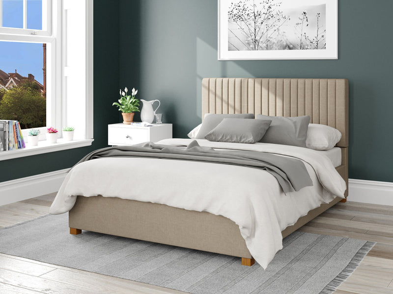 Grant Upholstered Ottoman Bed - Eire Linen - Natural