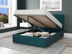 Grant Upholstered Ottoman Bed - Plush Velvet - Emerald