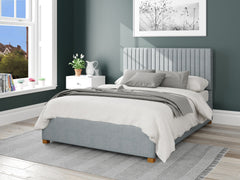 Grant Upholstered Ottoman Bed - Malham Weave - Sky Blue