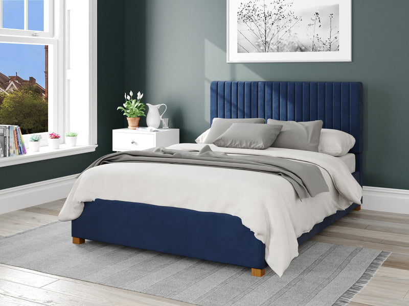 Grant Upholstered Ottoman Bed - Plush Velvet - Navy