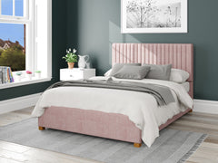 Grant Upholstered Ottoman Bed - Pure Pastel Cotton - Tea Rose