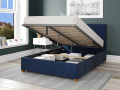 Grant Upholstered Ottoman Bed - Plush Velvet - Navy