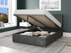 Grant Upholstered Ottoman Bed - Kimiyo Linen - Granite