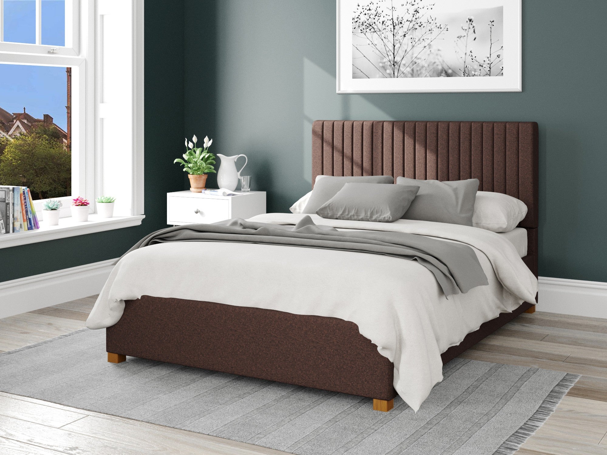 Grant Upholstered Ottoman Bed - Yorkshire Knit - Chocolate