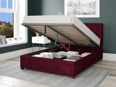 Grant Upholstered Ottoman Bed - Kimiyo Linen - Bordeaux