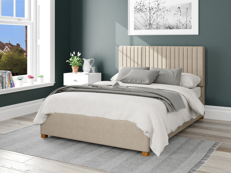 Grant Upholstered Ottoman Bed - Malham Weave - Cream