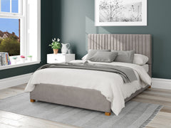 Grant Upholstered Ottoman Bed - Plush Velvet - Silver