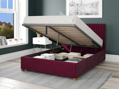 Grant Upholstered Ottoman Bed - Plush Velvet - Berry